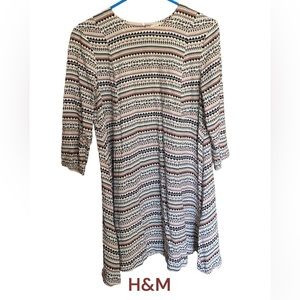 H&M dress size 12, geometric pattern